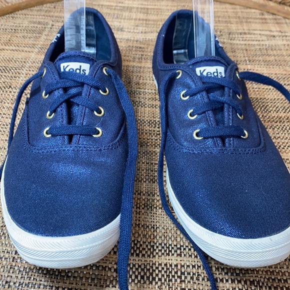 Keds Metallic Navy Blue Sneakers Size 11 EUC